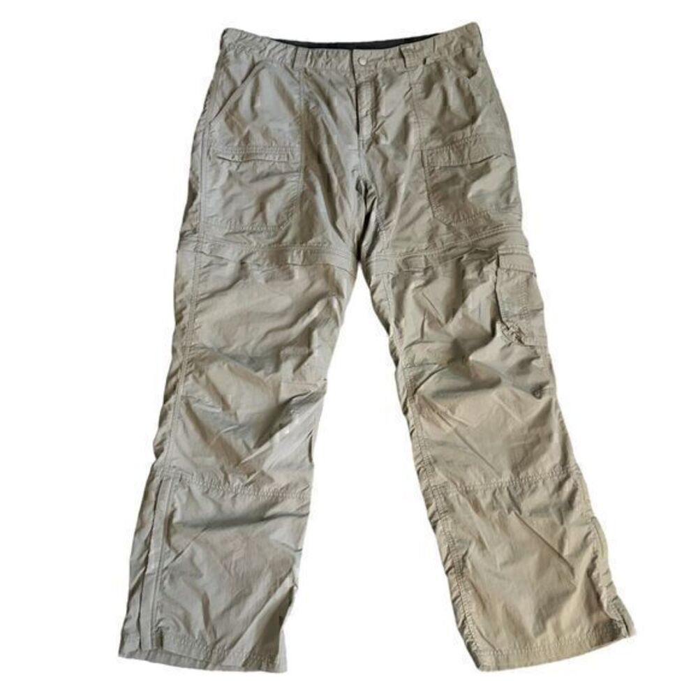 EMS Womens Beige Loose Fitting Nylon Mesh Lined Hiking Cargo Pants Size 16R x 30